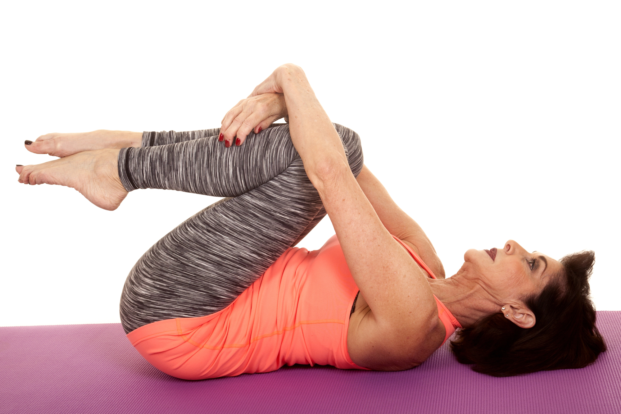 Back stretch- knees to chest