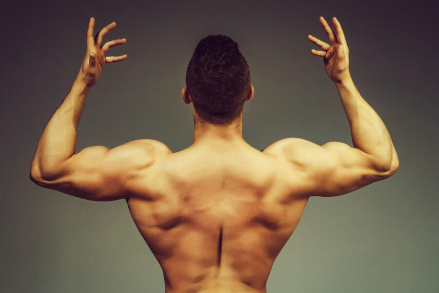 strong person flexing muscles