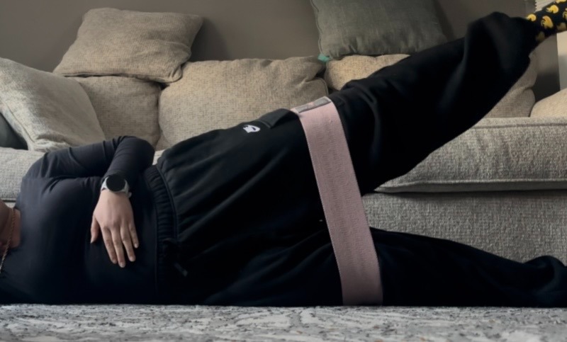 lying side hip abductions with booty band