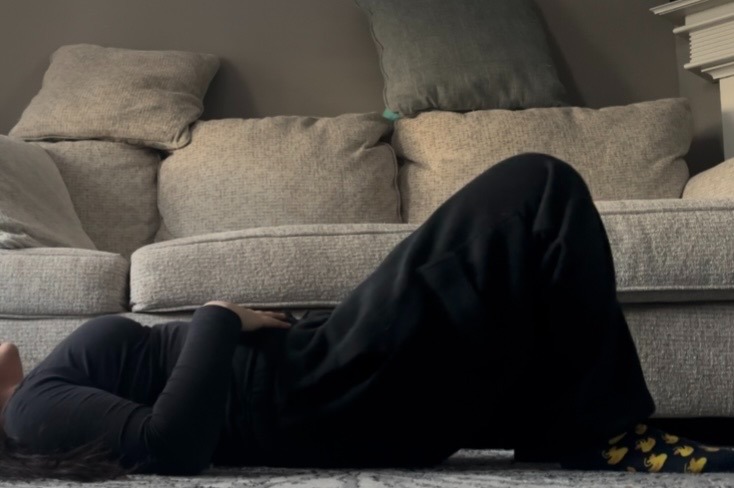 glute bridge to hip abduction starting position