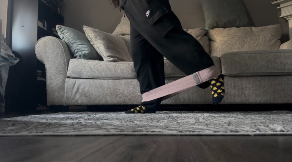 standing glute kickback with booty bands