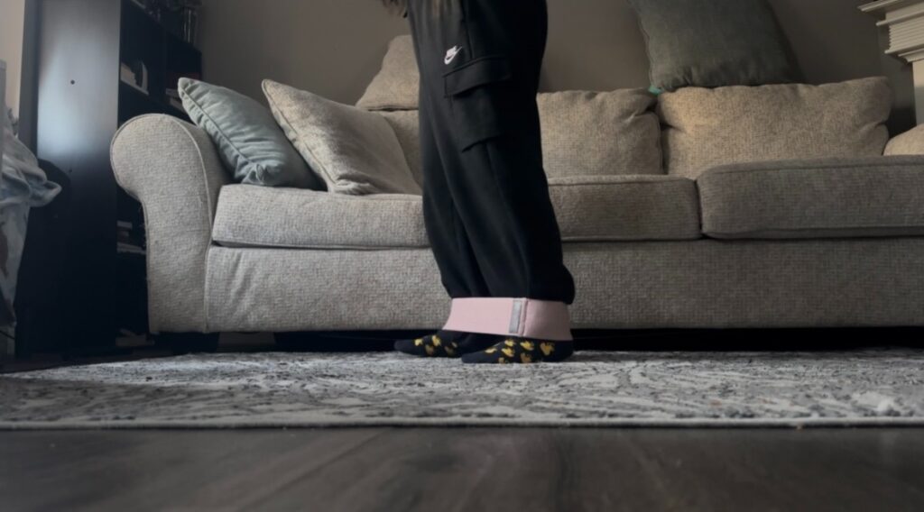 standing glute kickback starting position