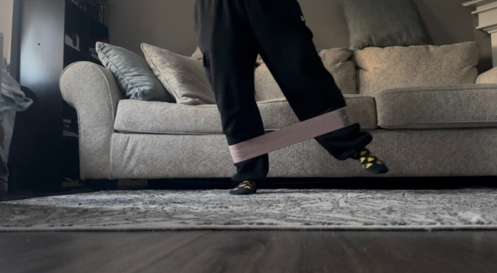 Standing Hip Abduction with booty bands