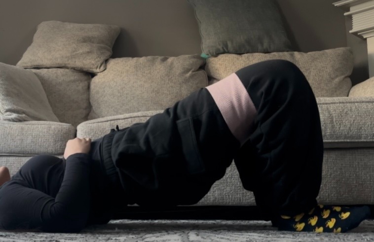 glute bridge to hip abduction with booty band